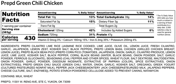 Green Chili Chicken Bowl