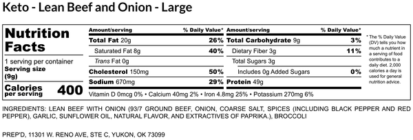 Lean Beef & Onion - Keto