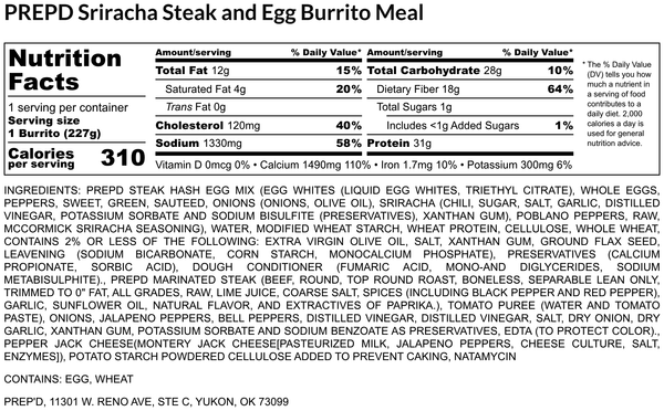 Sriracha Steak and Egg Burrito