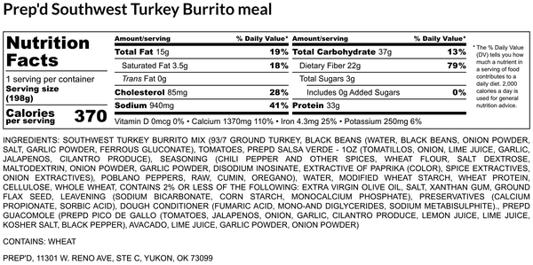 Southwest Turkey Burrito