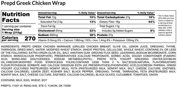 Greek Chicken Wrap