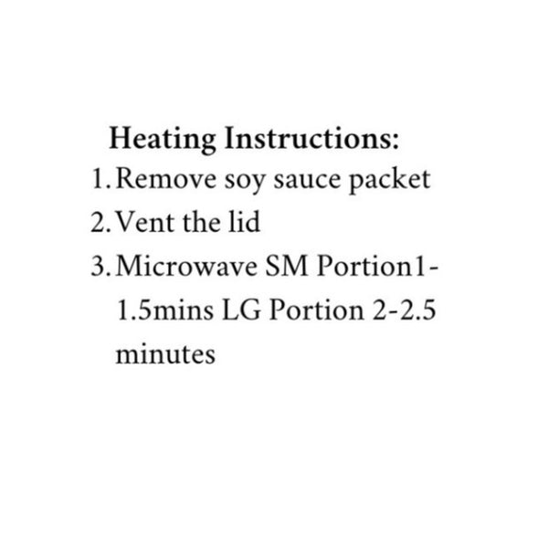 Prep'd Tulsa - Honey Chicken Heating Instructions